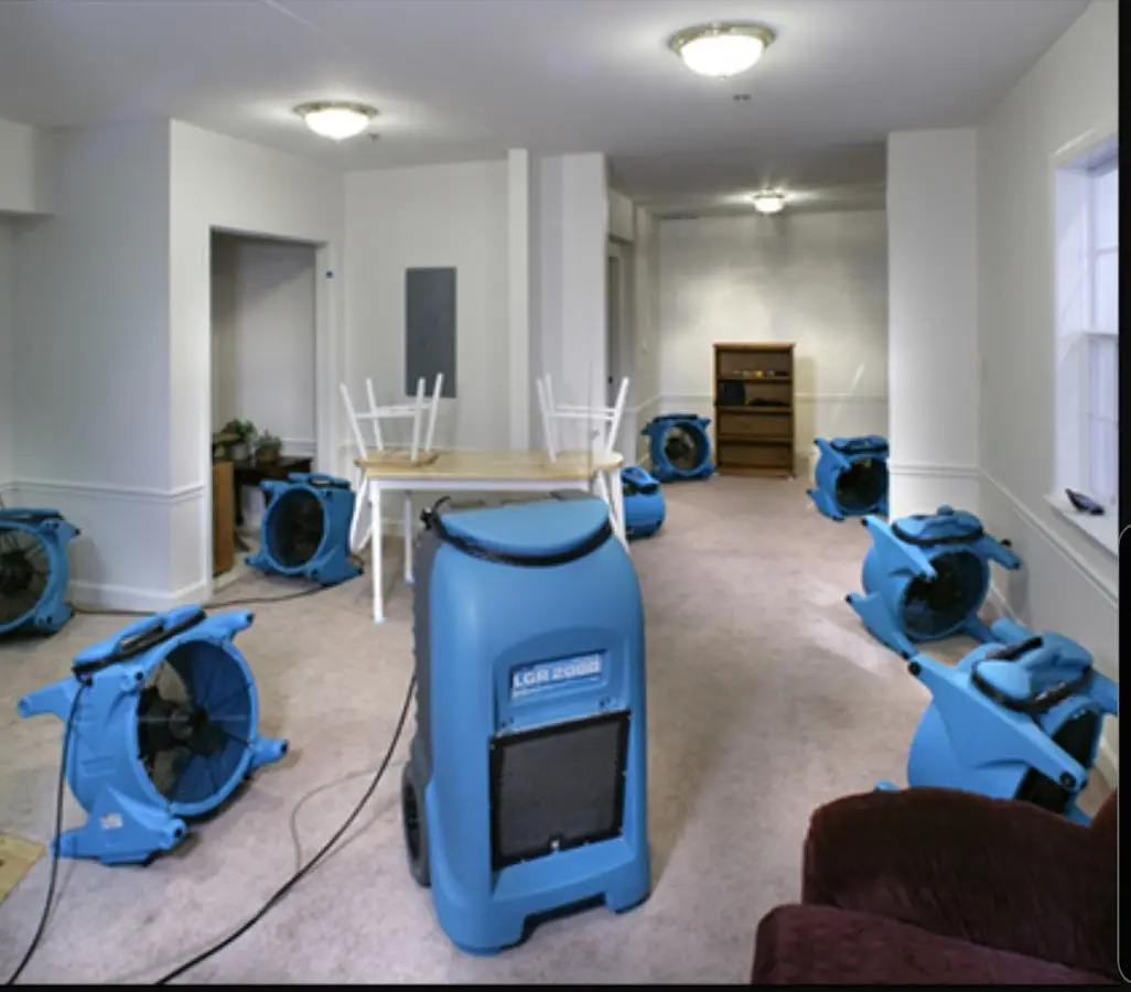 Air movers and dehumidifier setup for Water Extraction & Removal in Grand Junction